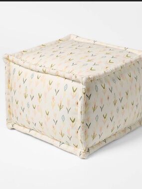 Woven Cotton Printed Pouf Ottoman - Threshold designed with Studio McGee